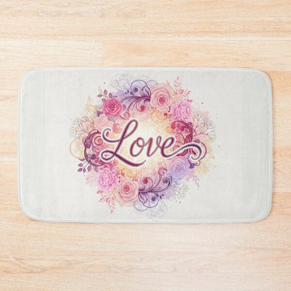 Item preview, Love Script in Floral Wreath designed and sold by Owcomm.
