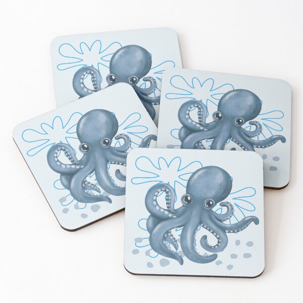Item preview, squid octopus motif maritime design designed and sold by MarthasHus.