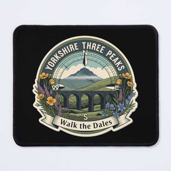 Item preview, Yorkshire Three Peaks Challenge Vintage Hiking Patch designed and sold by Digital Dreams Arts.