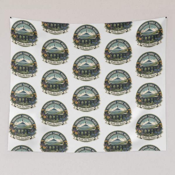 Item preview, Yorkshire Three Peaks Challenge Vintage Hiking Patch designed and sold by Digital Dreams Arts.
