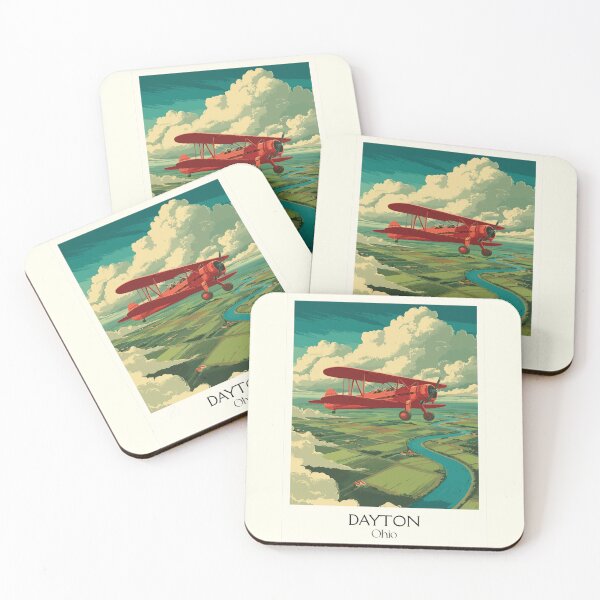 Item preview, Dayton Ohio Vintage Travel Art | Birthplace of Aviation Design designed and sold by TuncGK.