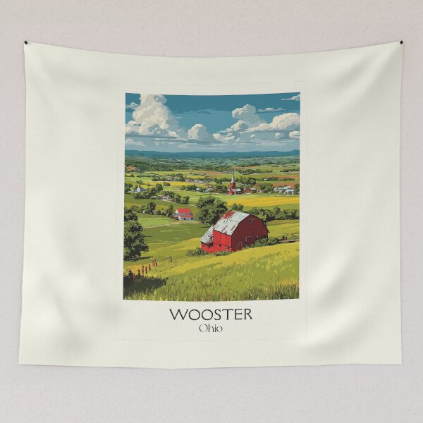 Item preview, Wooster Ohio Vintage Travel Art | Rural Ohio Farmland Scenery designed and sold by TuncGK.