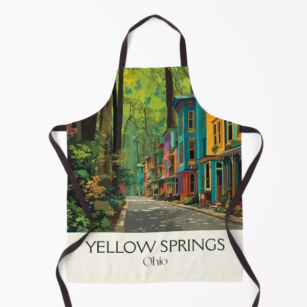Item preview, Yellow Springs Ohio Retro Travel Art | Eclectic & Artsy Village Scene designed and sold by TuncGK.