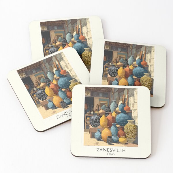 Item preview, Zanesville Ohio Retro Travel Art | "Pottery Capital" Illustration designed and sold by TuncGK.