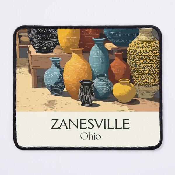 Item preview, Zanesville Ohio Retro Travel Art | "Pottery Capital" Illustration designed and sold by TuncGK.