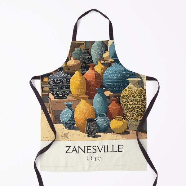 Item preview, Zanesville Ohio Retro Travel Art | "Pottery Capital" Illustration designed and sold by TuncGK.
