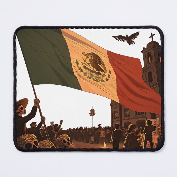 Item preview, Square with crowd with Mexico flag designed and sold by Yas-ko.