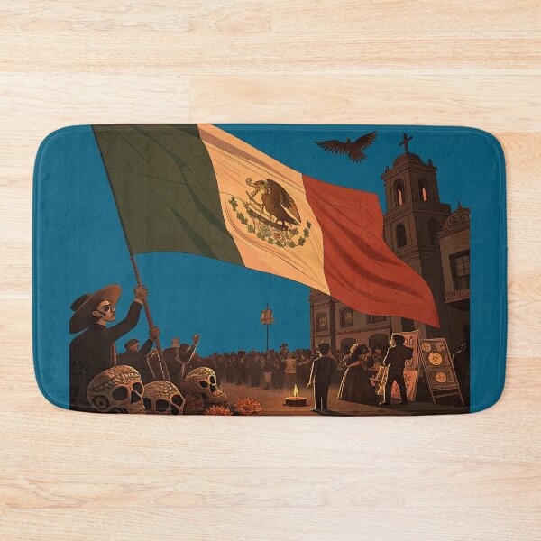 Item preview, Square with crowd with Mexico flag designed and sold by Yas-ko.