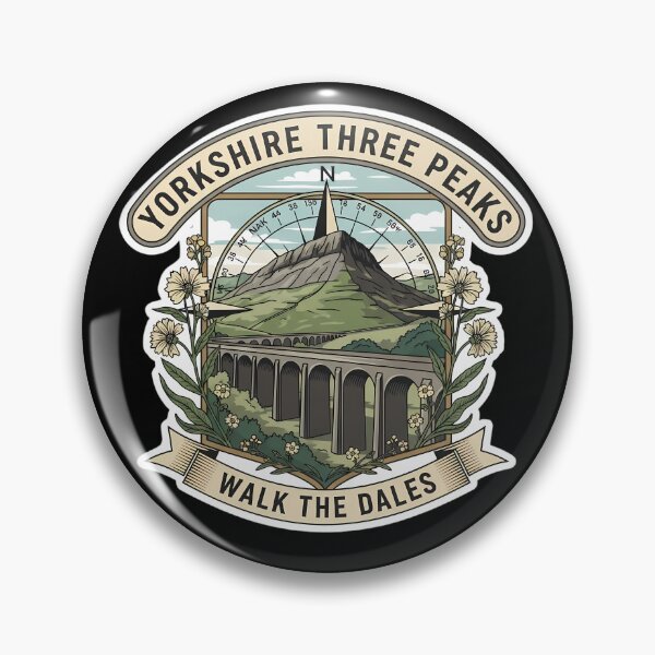 Item preview, Walk the Dales: Yorkshire Three Peaks Hiking Emblem designed and sold by Digital Dreams Arts.