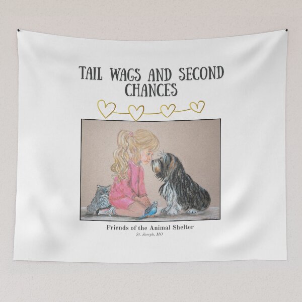Item preview, Girl with a dog, cat, and parakeet  designed and sold by FOTAS.