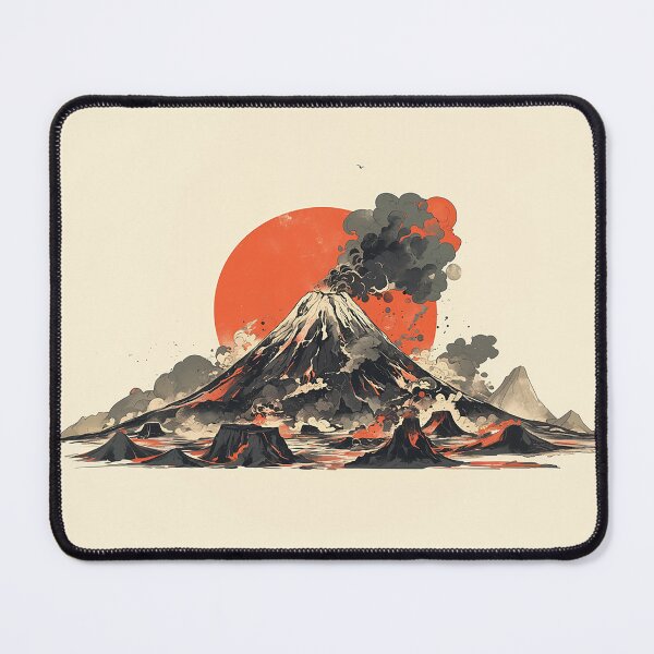 Item preview, Retro Japanese Volcano Poster designed and sold by Christian Weiss.