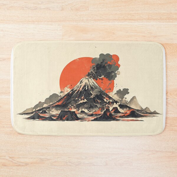 Item preview, Retro Japanese Volcano Poster designed and sold by Christian Weiss.