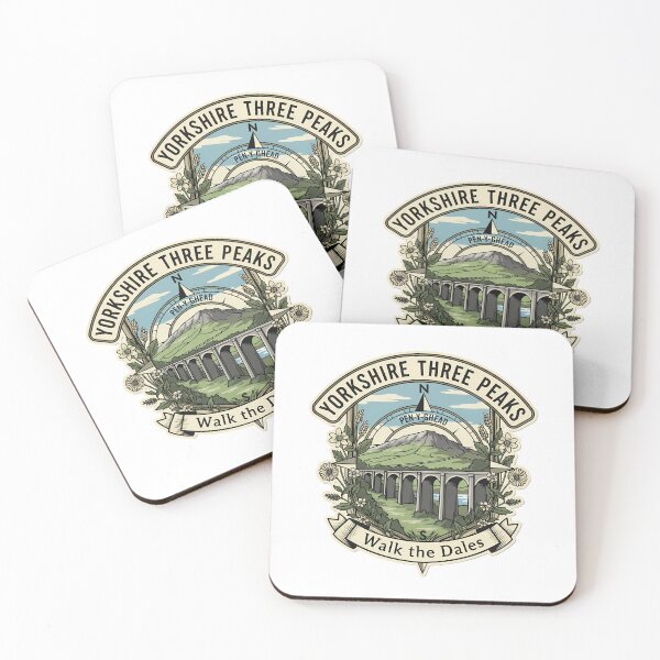 Item preview, The Yorkshire Three Peaks: A Vintage Hiker's Challenge Emblem designed and sold by Digital Dreams Arts.