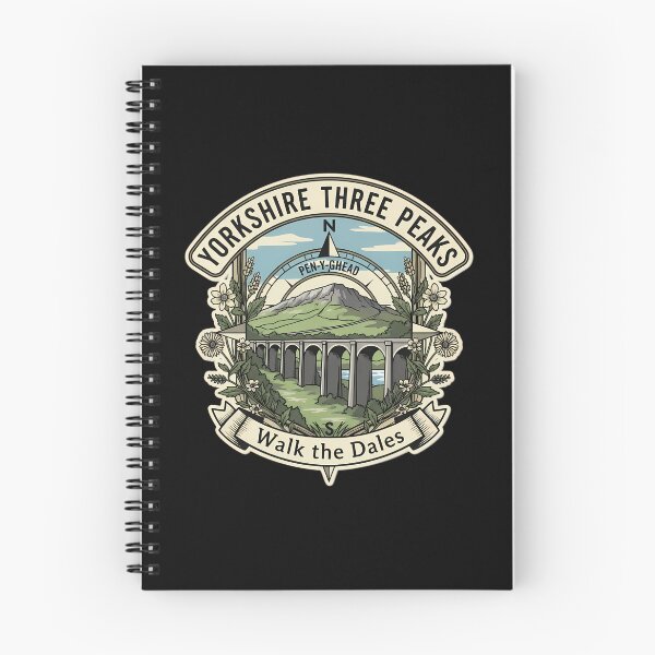 Item preview, The Yorkshire Three Peaks: A Vintage Hiker's Challenge Emblem designed and sold by Digital Dreams Arts.
