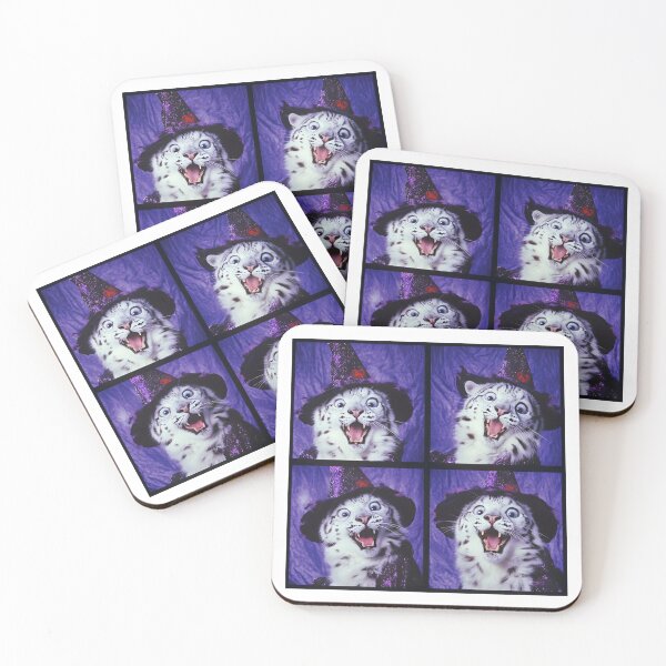 Item preview, Cute Snow Leopard in a Witches Hat – Funny Halloween Animal Photobooth designed and sold by RockFireMerch.