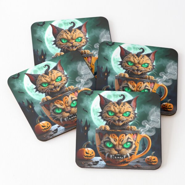 Item preview, Creepy Cute Caffeine Fiend - Halloween Monster Cat Mug designed and sold by CamillaCreation.