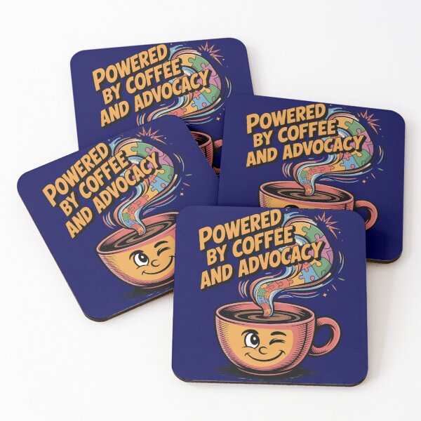 Item preview, Powered by Coffee and Advocacy – Autism Support designed and sold by GENX-AUTISM-DAD.