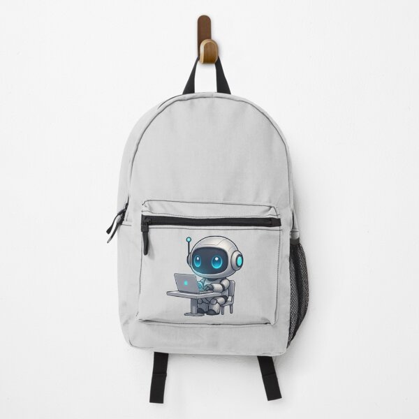 Item preview, Cute Futuristic Robot Illustration Playing with a Laptop designed and sold by henamy.