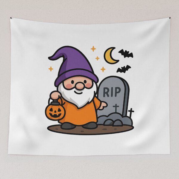 Item preview, Gnome in Graveyard T-Shirt – Cute Spooky Halloween Design designed and sold by PrintCreations9.