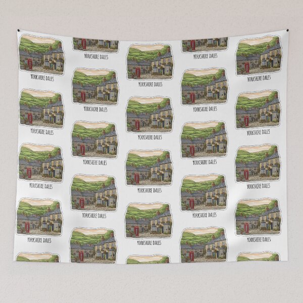 Item preview, Cozy Cottagecore in the Yorkshire Dales - English Village Art designed and sold by Digital Dreams Arts.