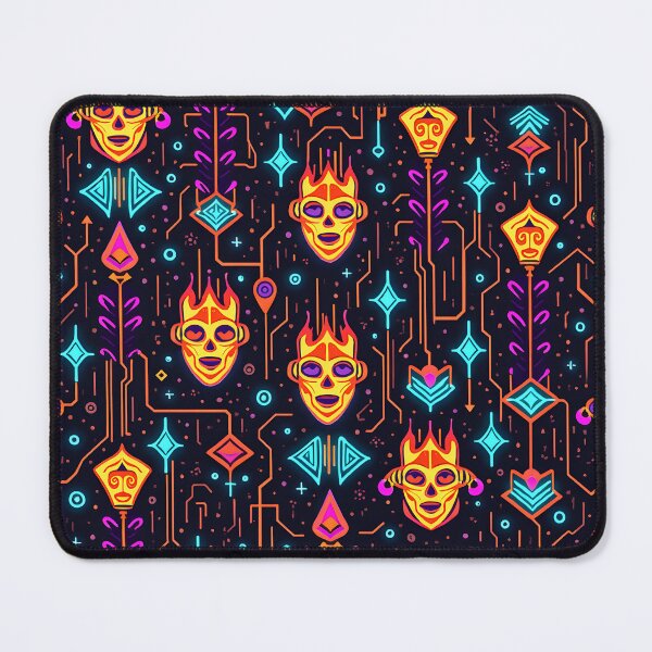 Item preview, Neon Tribal Masks and Geometric Patterns designed and sold by MondeMade.