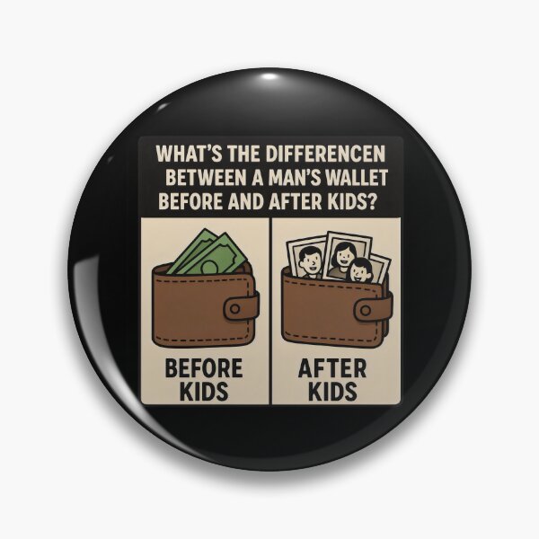 Item preview, Wallet Before and After Kids – Funny Dad Joke designed and sold by Punny Graves.