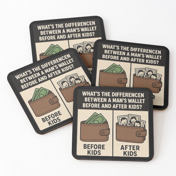 Item preview, Wallet Before and After Kids – Funny Dad Joke designed and sold by Punny Graves.