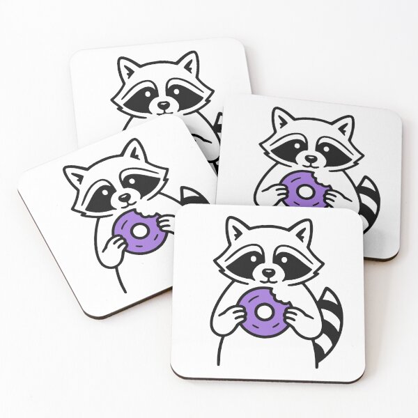 Item preview, Cute raccoon with donut – Kawaii design designed and sold by nkhookysun.