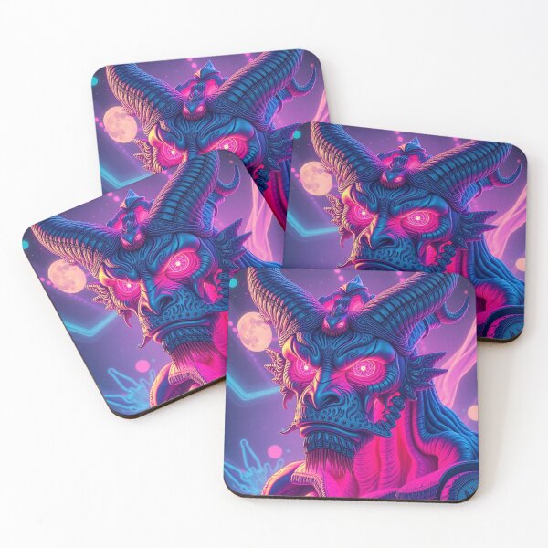 Item preview, Neon Mythos & Horned Elegance – Fantasy Art with Glow, Character & Cosmic Depth designed and sold by FotoworldEdel.