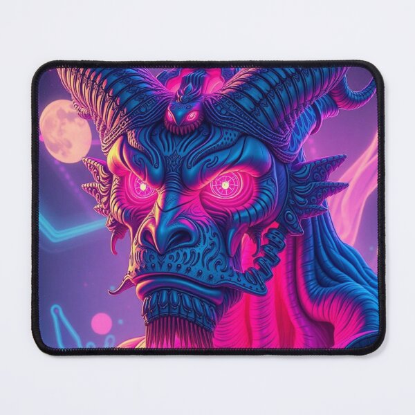 Item preview, Neon Mythos & Horned Elegance – Fantasy Art with Glow, Character & Cosmic Depth designed and sold by FotoworldEdel.