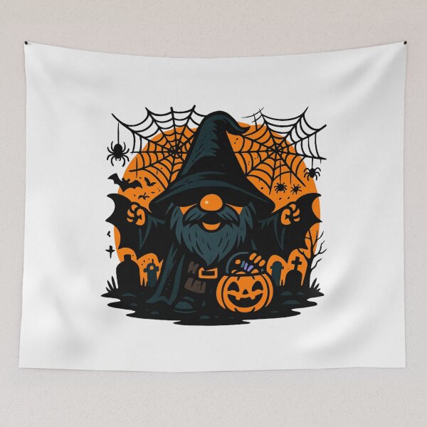 Item preview, Spooky Halloween Gnome T-Shirt – Surrounded by Spider Webs & Graveyard designed and sold by PrintCreations9.