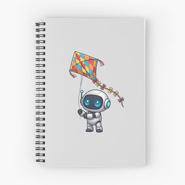 Item preview, Cute Futuristic Robot Illustration Flying a Kite designed and sold by henamy.