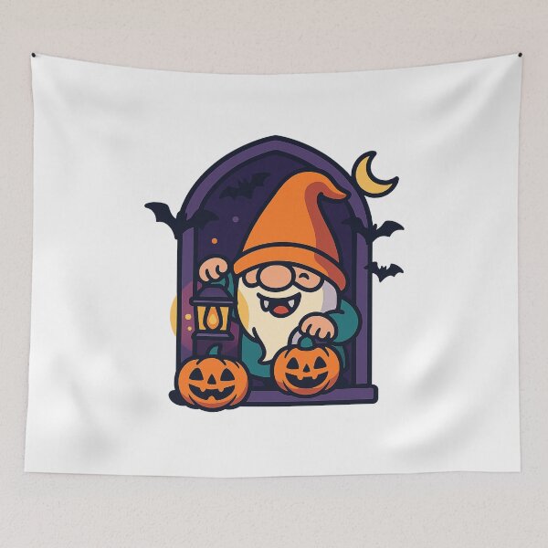 Item preview, Haunted House Gnome T-Shirt – Peeking Out with Lantern, Spooky Halloween Design designed and sold by PrintCreations9.