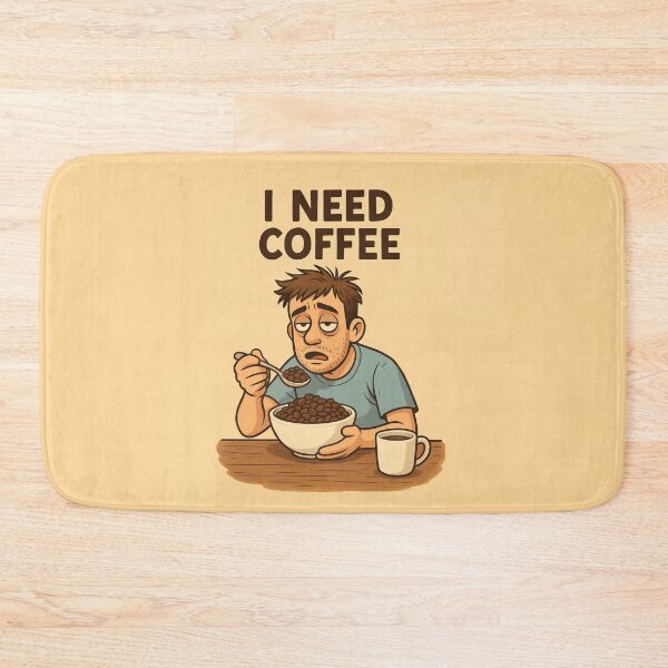 Item preview, I Need Coffee – Funny Cartoon Morning Struggle designed and sold by EfraimFunArt.
