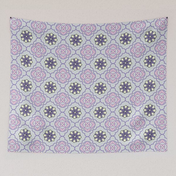 Item preview, Soft-Hued Floral & Quatrefoil Seamless Pattern designed and sold by DesignByNui.