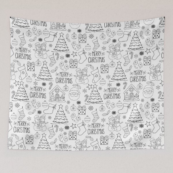 Item preview, Christmas Outlines on White designed and sold by KSimpson838.