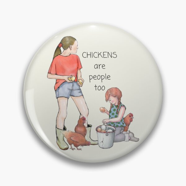 Item preview, Chickens Are People Too, Girls Gathering Eggs designed and sold by JoyfulWhimsy.