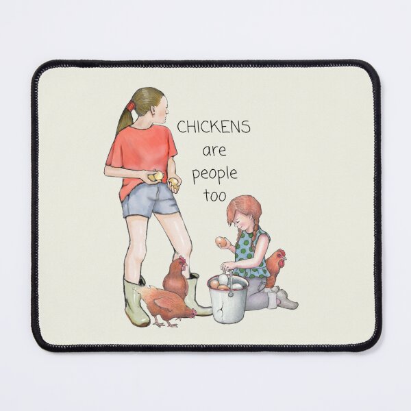 Item preview, Chickens Are People Too, Girls Gathering Eggs designed and sold by JoyfulWhimsy.