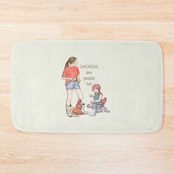 Item preview, Chickens Are People Too, Girls Gathering Eggs designed and sold by JoyfulWhimsy.