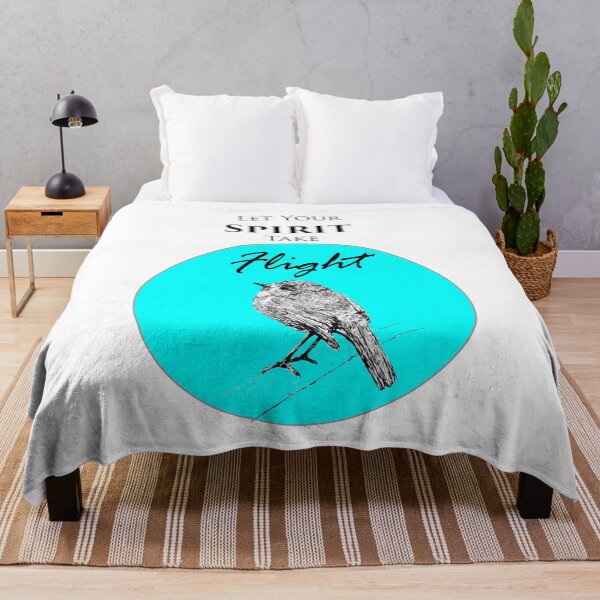 Item preview, Let Your Spirit Take Flight – Hand-Drawn Nightingale in Turquoise Circle designed and sold by Creative Soul Art.