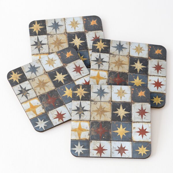 Item preview, Vintage Tile With Stars  designed and sold by ArDecoS.