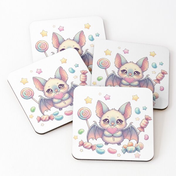 Item preview, Cute Kawaii Bat with Pastel Candy designed and sold by istoriadesign.