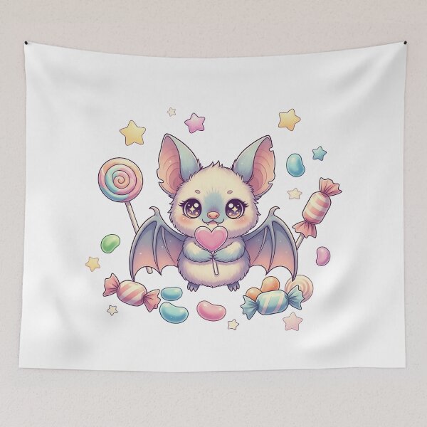 Item preview, Cute Kawaii Bat with Pastel Candy designed and sold by istoriadesign.