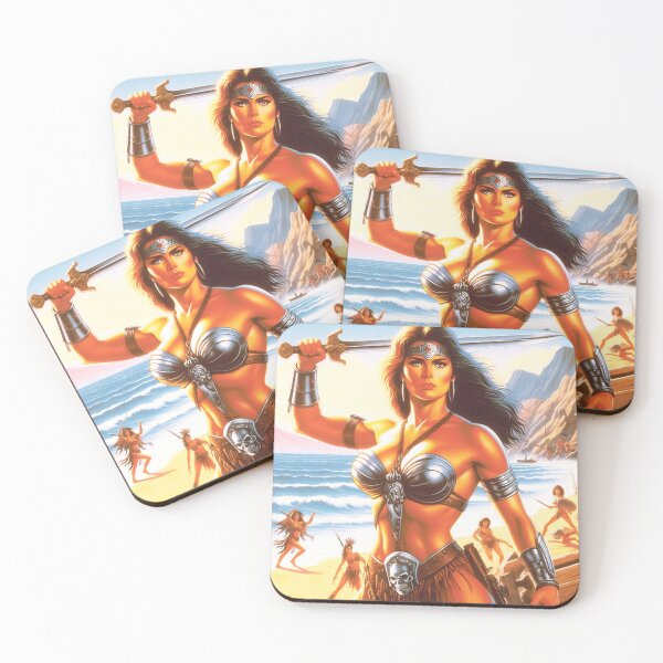 Item preview, Retro Warrior Woman designed and sold by PulpVintage.