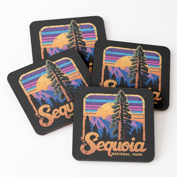 Item preview, Sequoia National Park Retro Sunset Landscape Graphic designed and sold by Nikogol.