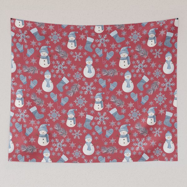 Item preview, Cozy Blue Winter on Sanguine Red designed and sold by KSimpson838.