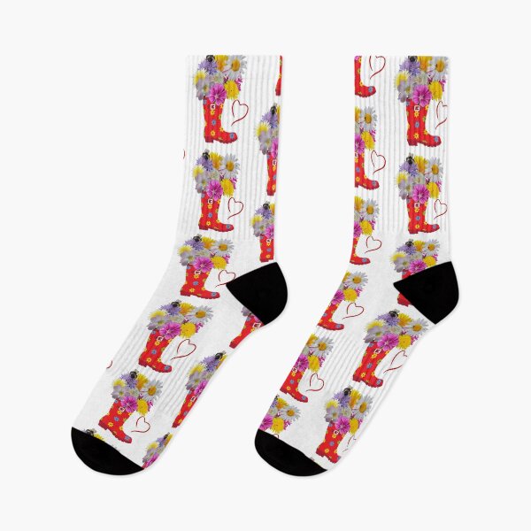 Item preview, I Love Flowers. A Bouquet of Summer Flowers in a Wellington Boot. designed and sold by Dinasshop.