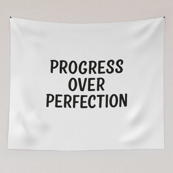 Item preview, Progress Over Perfection – Motivational Quote Typography designed and sold by SlomianyPisarz.
