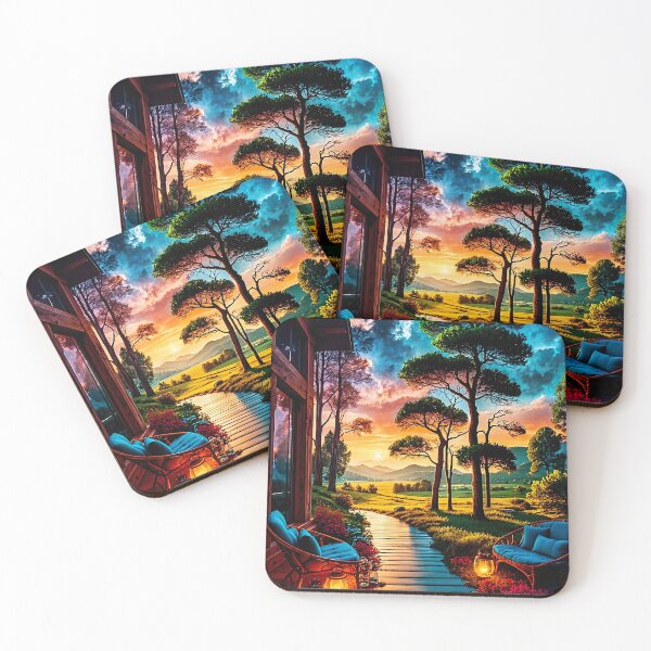 Item preview, Dusk at the mountain hut designed and sold by PixelParadies.