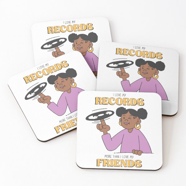 Item preview, I Love My Records More Than My Friends – Funny Music Lover Design designed and sold by TipTop GFX.
